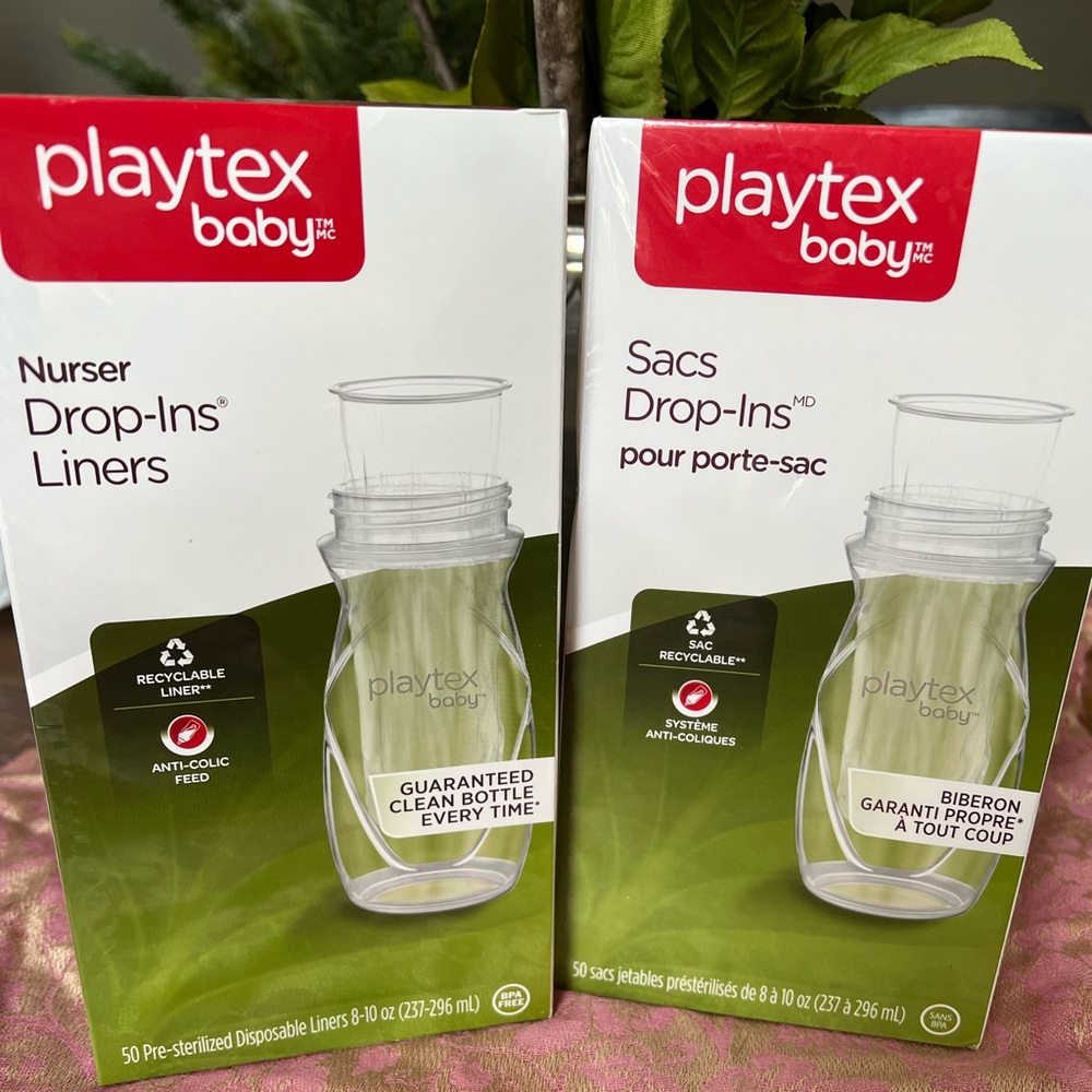 Playtex baby nurser drop-ins liners 100 disposable liners lot of 2 50 ct boxes